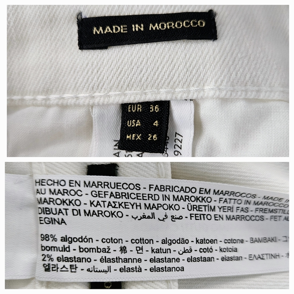 Massimo Dutti White Skinny Flare Jeans US 4 x 34 Long Tall High Rise Boot Cut - Picture 6 of 16